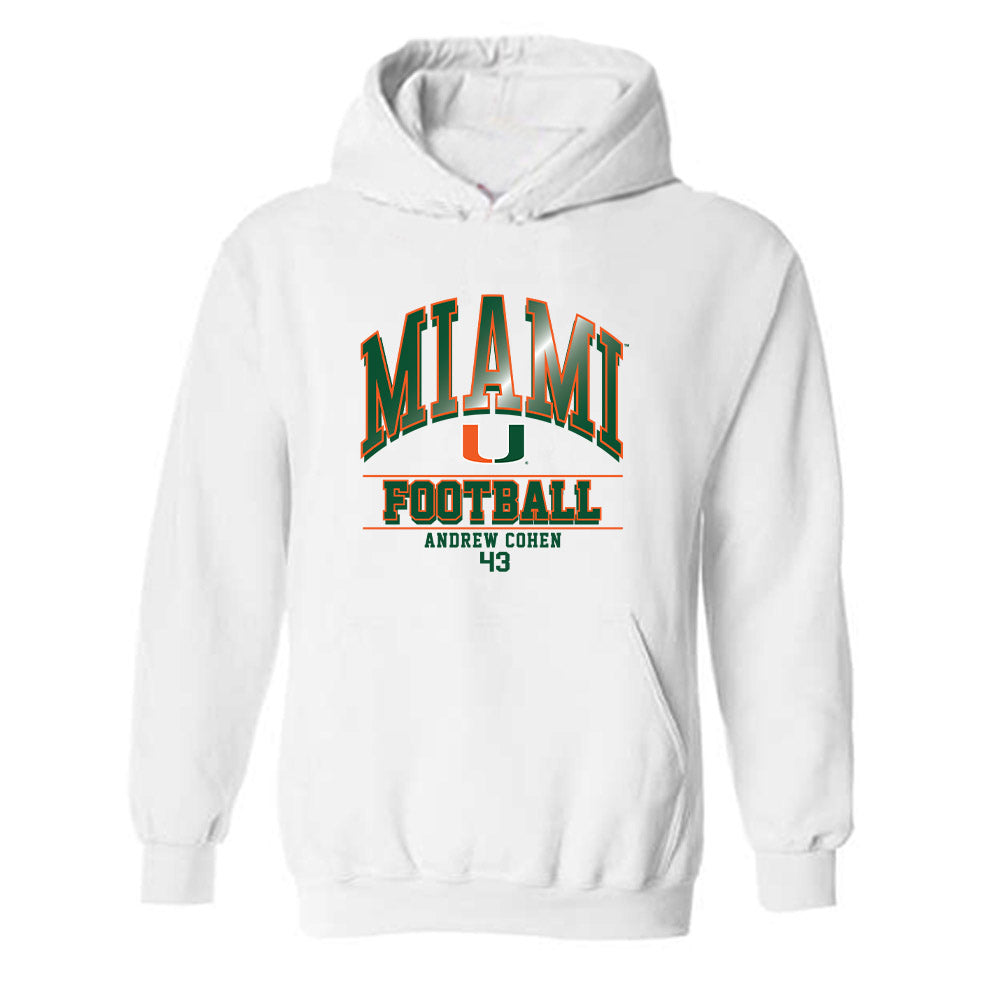 Miami - NCAA Football : Andrew Cohen - Classic Fashion Shersey Hooded Sweatshirt