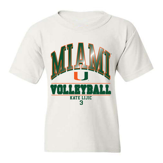 Miami - NCAA Women's Volleyball : Kate Lijic - Classic Fashion Shersey Youth T-Shirt-0