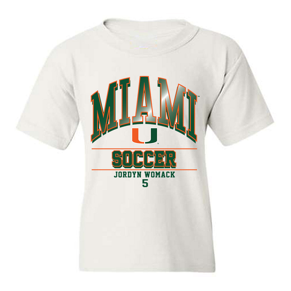 Miami - NCAA Women's Soccer : Jordyn Womack - Classic Fashion Shersey Youth T-Shirt-0