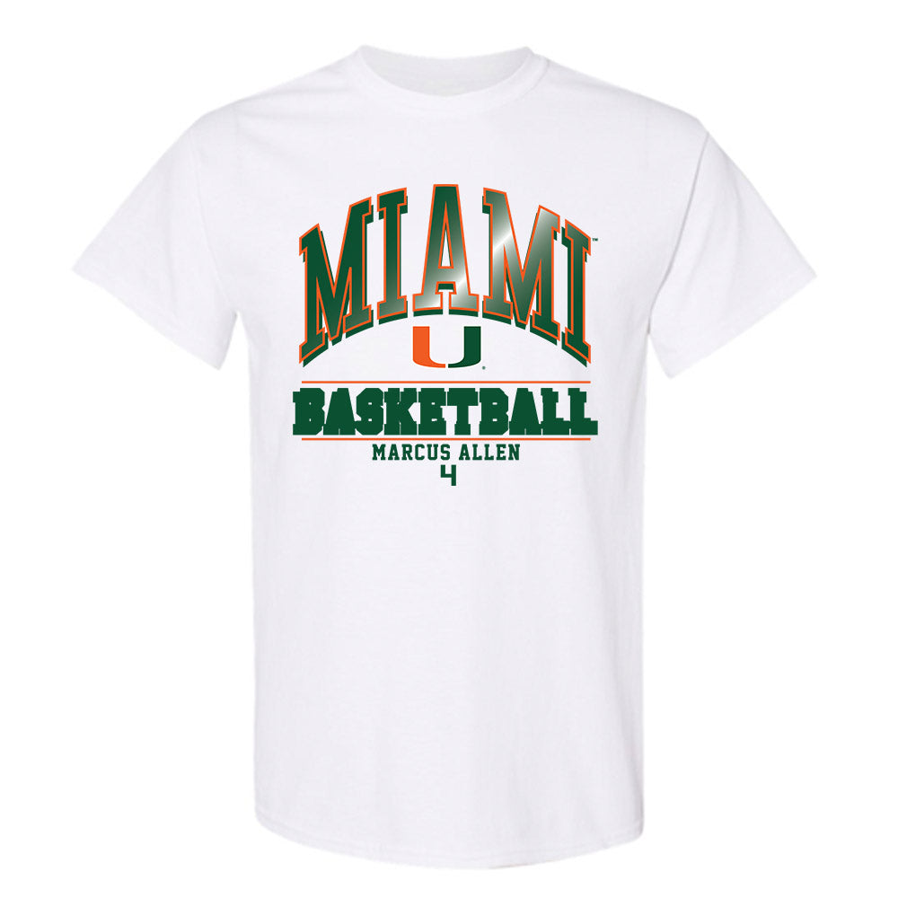 Miami - NCAA Men's Basketball : Marcus Allen - Classic Fashion Shersey T-Shirt-0