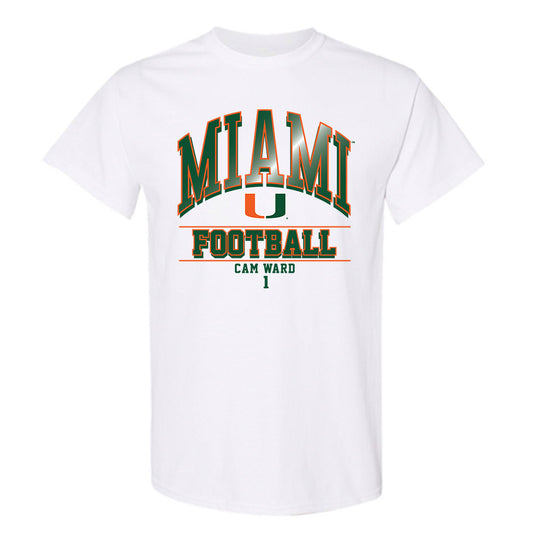 Miami - NCAA Football : Cam Ward - Classic Fashion Shersey T-Shirt-0