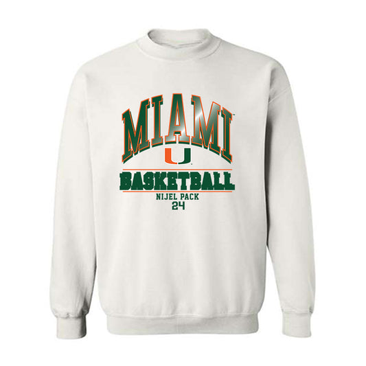 Miami - NCAA Men's Basketball : Nijel Pack - Classic Fashion Shersey Crewneck Sweatshirt