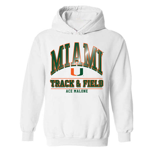 Miami - NCAA Men's Track & Field : Ace Malone - Classic Fashion Shersey Hooded Sweatshirt-0