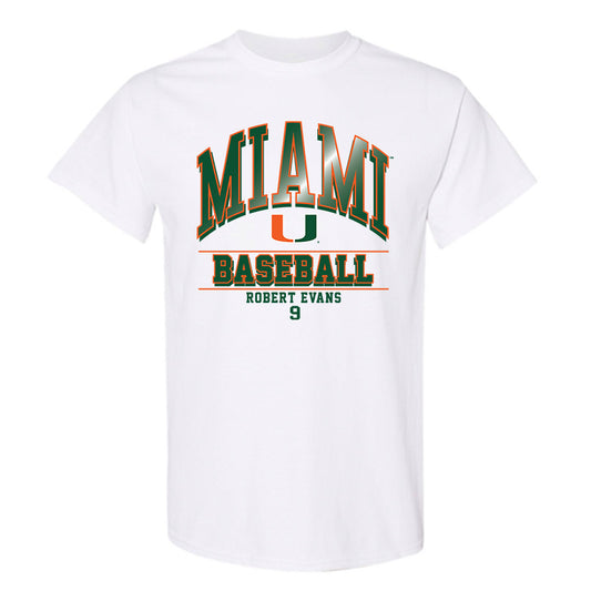 Miami - NCAA Baseball : Robert Evans - Classic Fashion Shersey T-Shirt-0