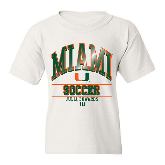 Miami - NCAA Women's Soccer : Julia Edwards - Classic Fashion Shersey Youth T-Shirt