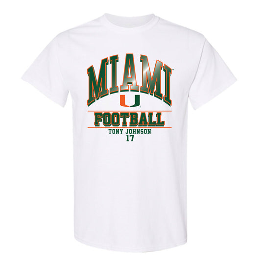 Miami - NCAA Football : Tony Johnson - Classic Fashion Shersey T-Shirt-0