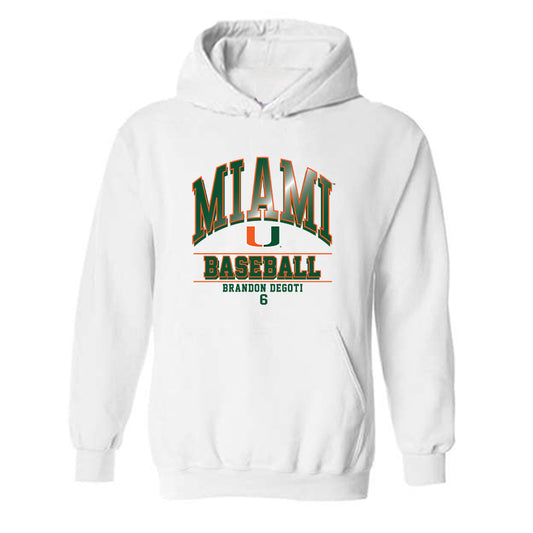 Miami - NCAA Baseball : Brandon DeGoti - Classic Fashion Shersey Hooded Sweatshirt-0