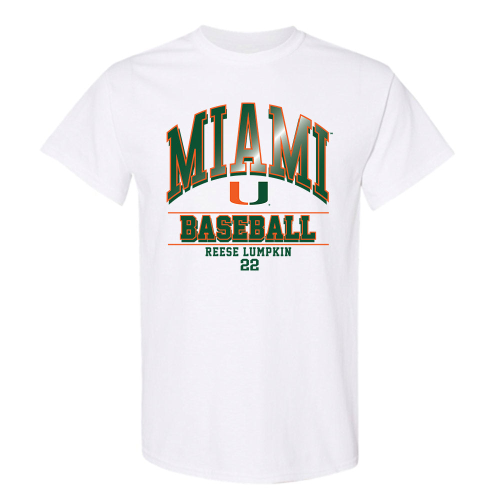 Miami - NCAA Baseball : Reese Lumpkin - Classic Fashion Shersey T-Shirt-0