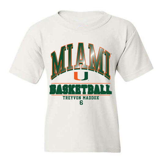Miami - NCAA Men's Basketball : Treyvon Maddox - Classic Fashion Shersey Youth T-Shirt-0
