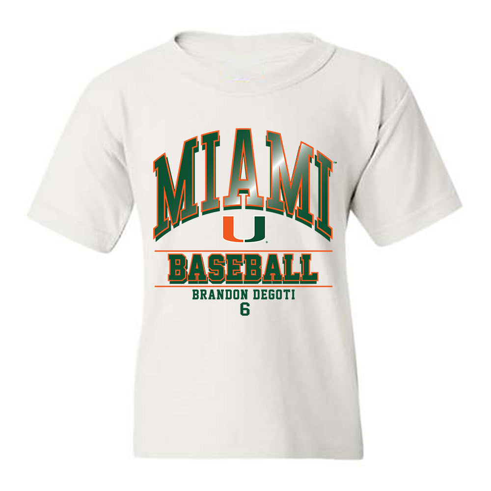 Miami - NCAA Baseball : Brandon DeGoti - Classic Fashion Shersey Youth T-Shirt-0