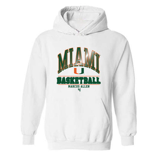 Miami - NCAA Men's Basketball : Marcus Allen - Classic Fashion Shersey Hooded Sweatshirt-0