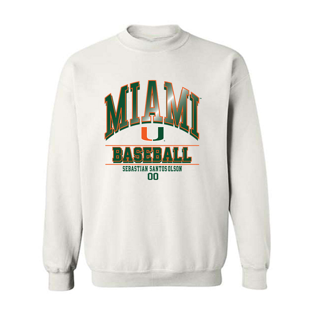 Miami - NCAA Baseball : Sebastian Santos-Olson - Classic Fashion Shersey Crewneck Sweatshirt-0