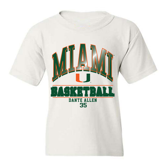 Miami - NCAA Men's Basketball : Dante Allen - Classic Fashion Shersey Youth T-Shirt-0
