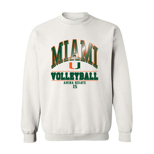 Miami - NCAA Women's Volleyball : Amina Ndiaye - Classic Fashion Shersey Crewneck Sweatshirt-0