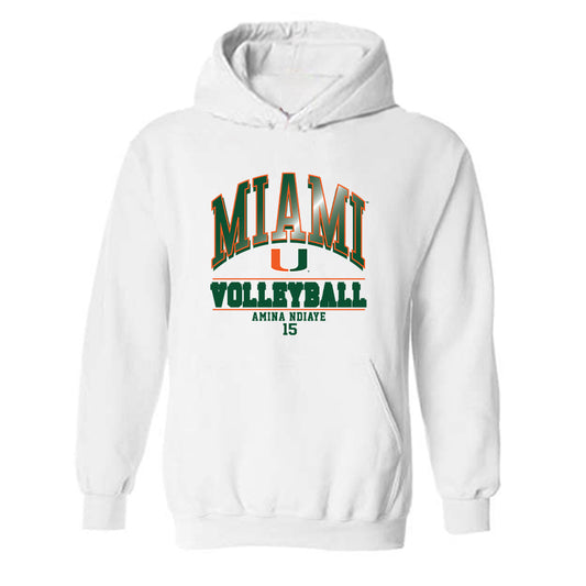 Miami - NCAA Women's Volleyball : Amina Ndiaye - Classic Fashion Shersey Hooded Sweatshirt-0