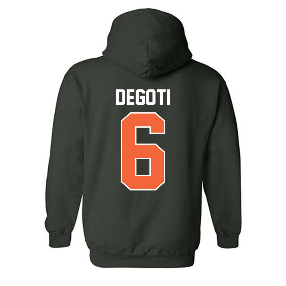 Miami - NCAA Baseball : Brandon DeGoti - Sports Shersey Hooded Sweatshirt-1