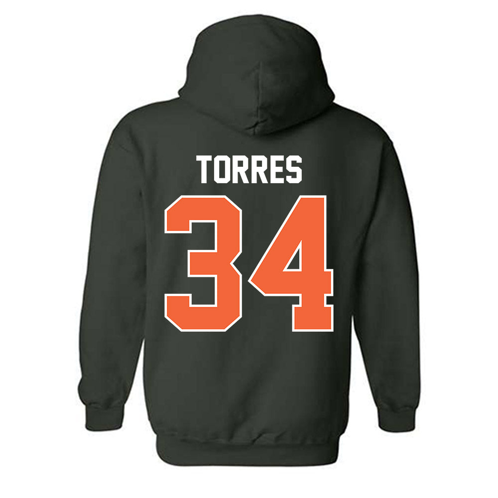 Miami - NCAA Baseball : Michael Torres - Sports Shersey Hooded Sweatshirt-1