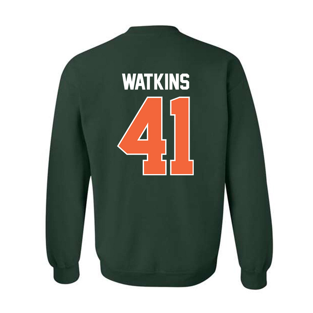 Miami - NCAA Baseball : Jailen Watkins - Sports Shersey Crewneck Sweatshirt-1