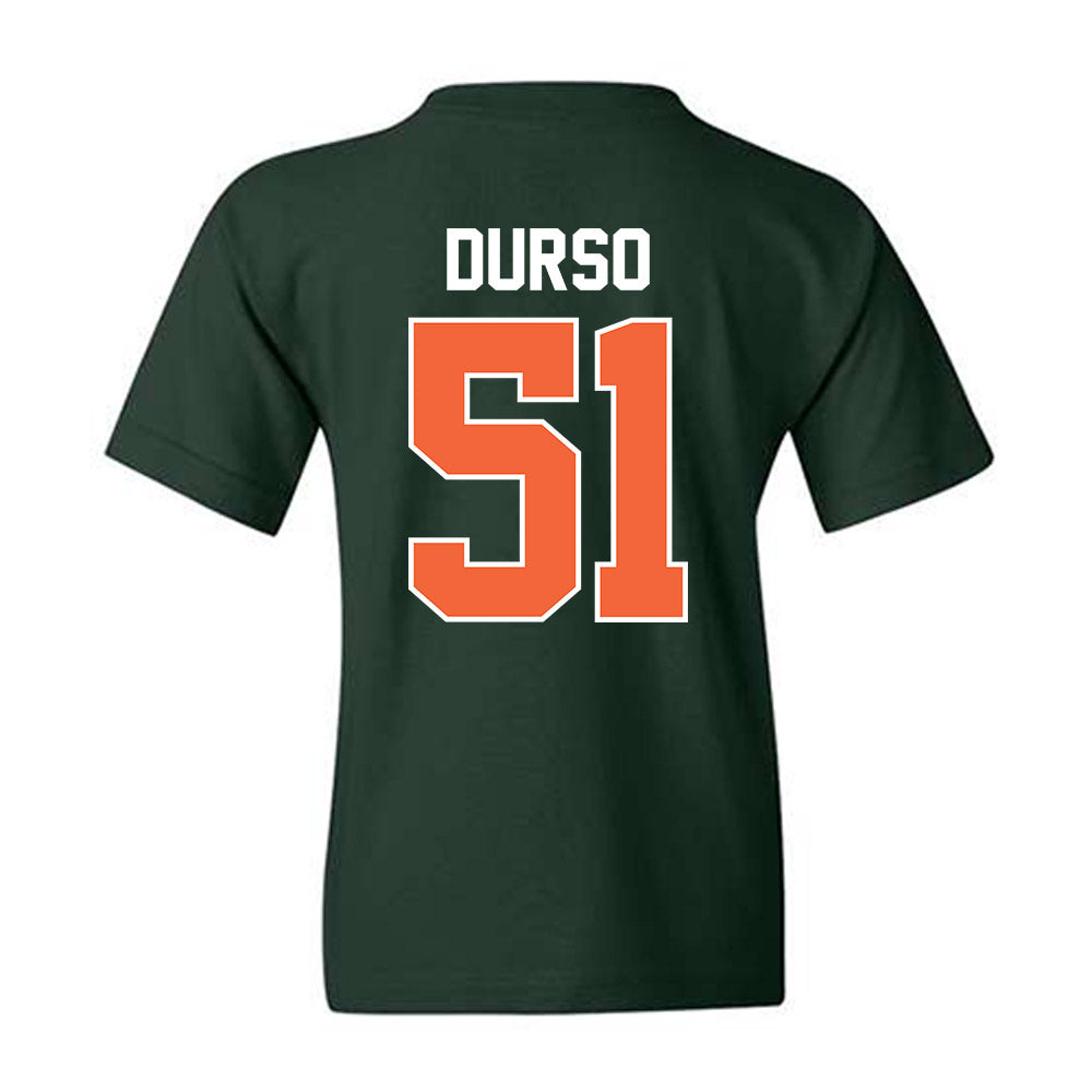 Miami - NCAA Baseball : Jack Durso - Sports Shersey Youth T-Shirt-1