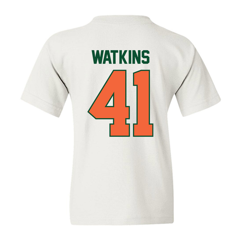 Miami - NCAA Baseball : Jailen Watkins - Sports Shersey Youth T-Shirt-1