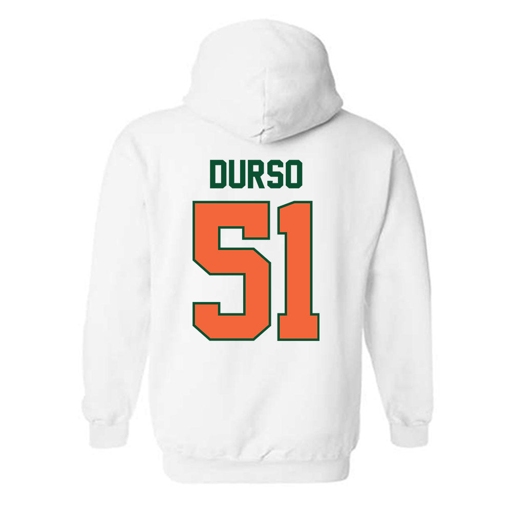 Miami - NCAA Baseball : Jack Durso - Sports Shersey Hooded Sweatshirt-1