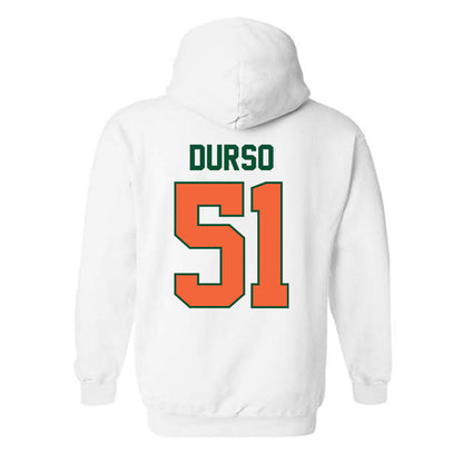 Miami - NCAA Baseball : Jack Durso - Sports Shersey Hooded Sweatshirt-1