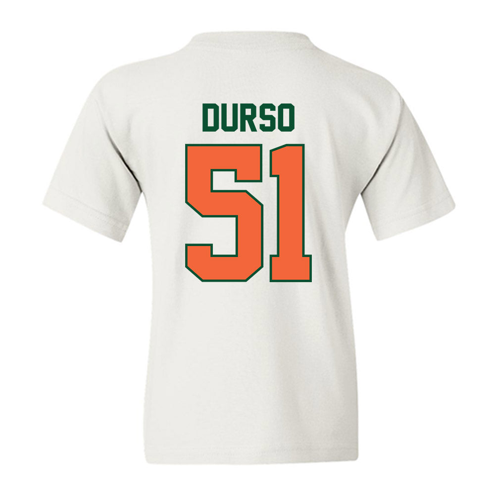 Miami - NCAA Baseball : Jack Durso - Sports Shersey Youth T-Shirt-1
