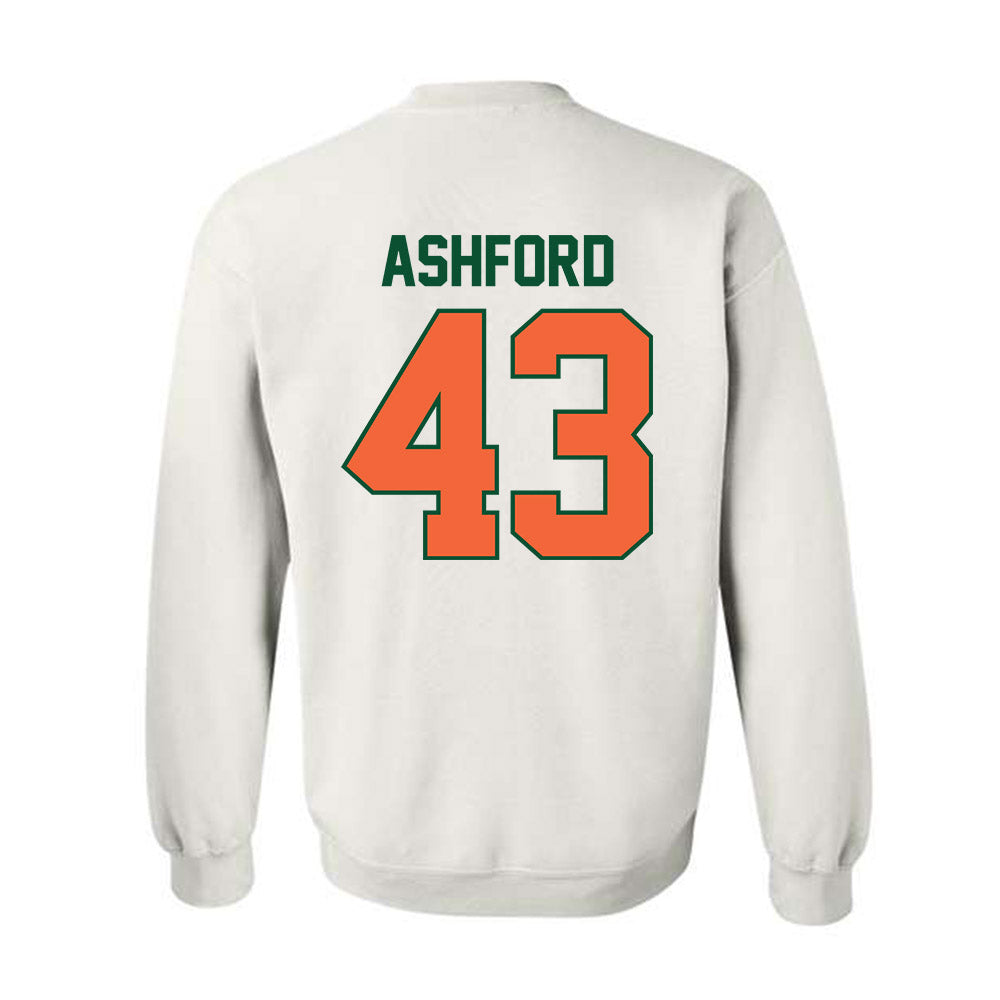 Miami - NCAA Baseball : Ryan Ashford - Sports Shersey Crewneck Sweatshirt-1