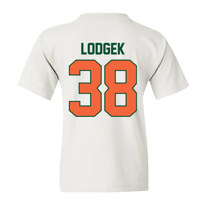 Miami - NCAA Baseball : Jake Lodgek - Sports Shersey Youth T-Shirt-1