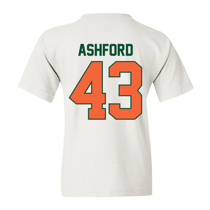 Miami - NCAA Baseball : Ryan Ashford - Sports Shersey Youth T-Shirt-1