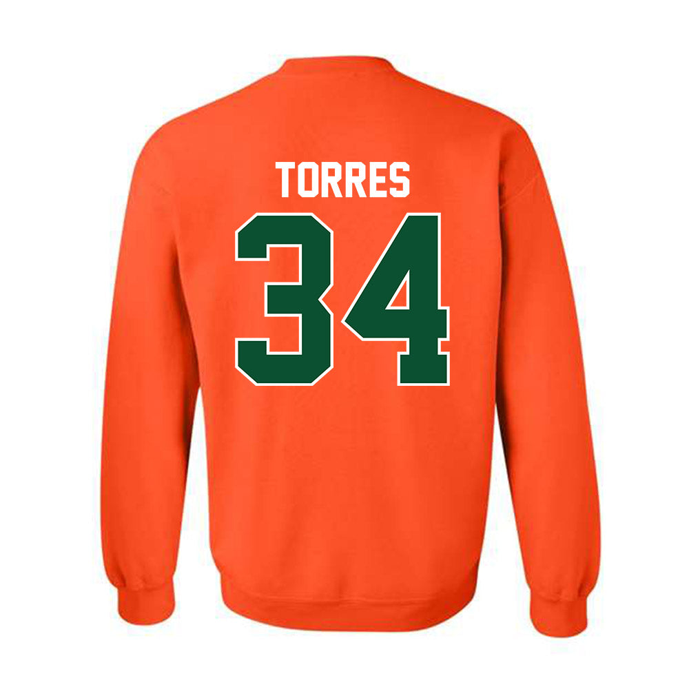 Miami - NCAA Baseball : Michael Torres - Sports Shersey Crewneck Sweatshirt-1