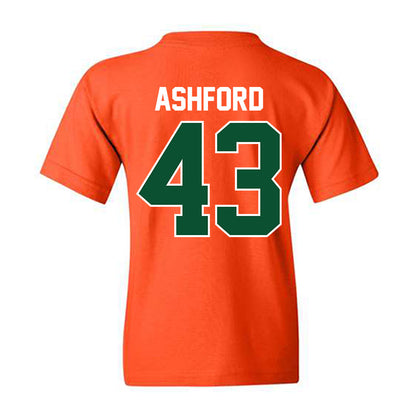 Miami - NCAA Baseball : Ryan Ashford - Sports Shersey Youth T-Shirt-1