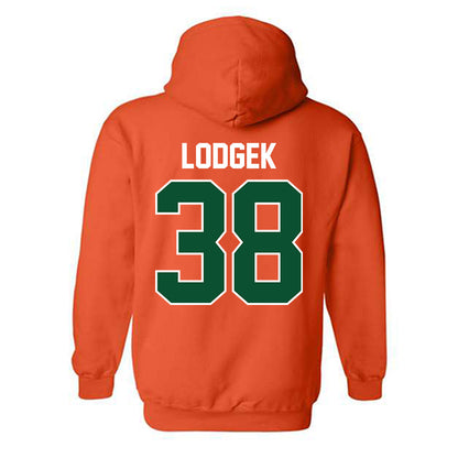 Miami - NCAA Baseball : Jake Lodgek - Sports Shersey Hooded Sweatshirt-1