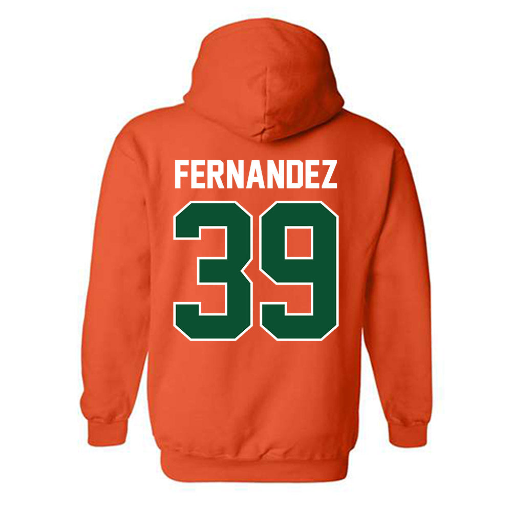 Miami - NCAA Baseball : Michael Fernandez - Sports Shersey Hooded Sweatshirt-1