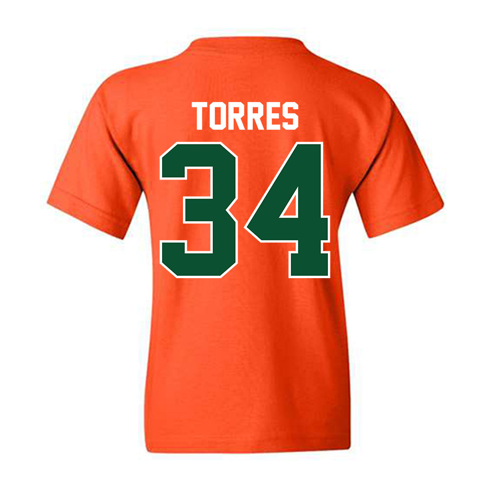 Miami - NCAA Baseball : Michael Torres - Sports Shersey Youth T-Shirt-1