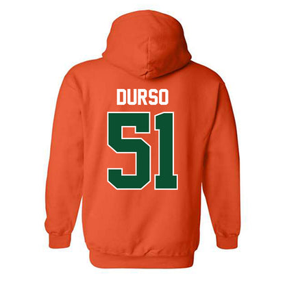 Miami - NCAA Baseball : Jack Durso - Sports Shersey Hooded Sweatshirt-1