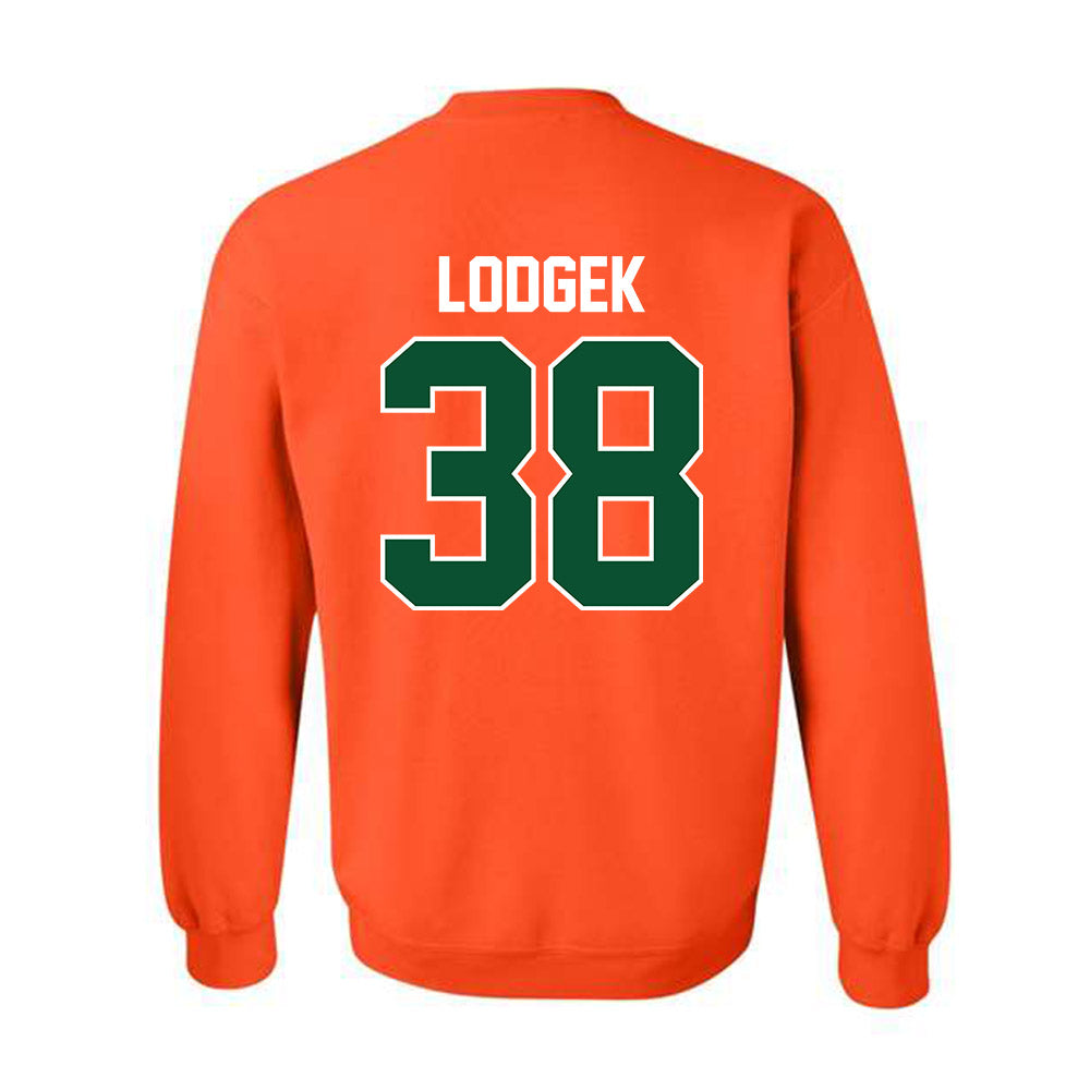Miami - NCAA Baseball : Jake Lodgek - Sports Shersey Crewneck Sweatshirt-1