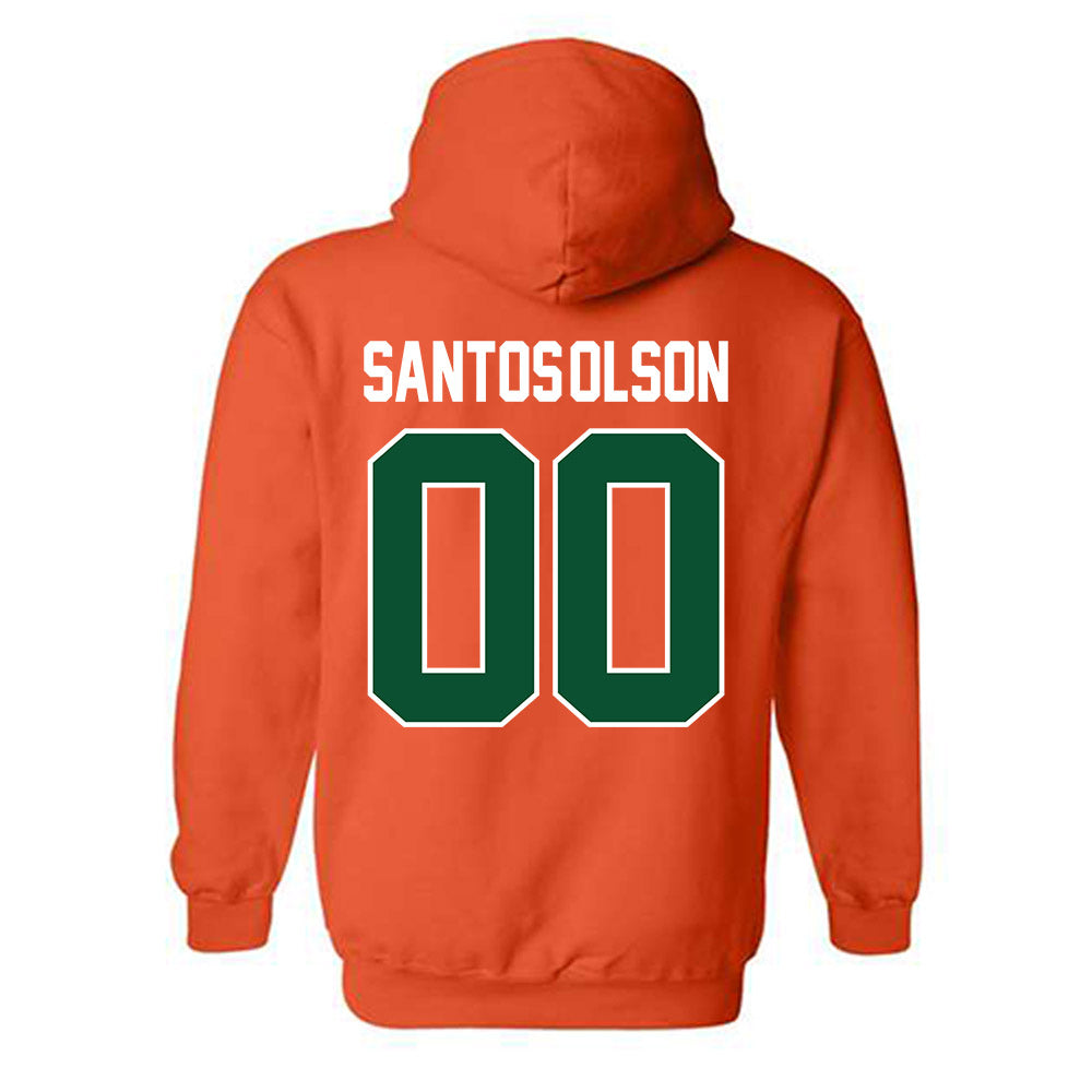 Miami - NCAA Baseball : Sebastian Santos-Olson - Sports Shersey Hooded Sweatshirt-1