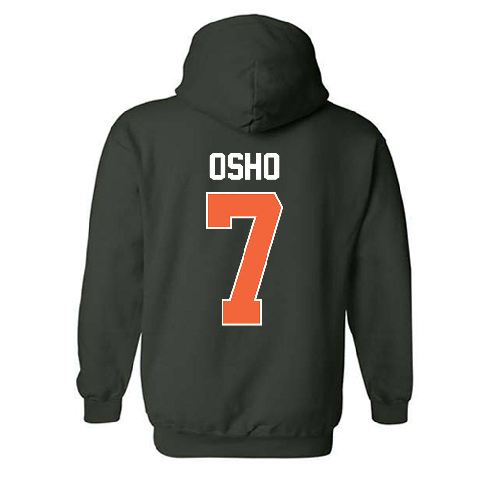 Miami - NCAA Women's Basketball : Danielle Osho - Sports Shersey Hooded Sweatshirt-1