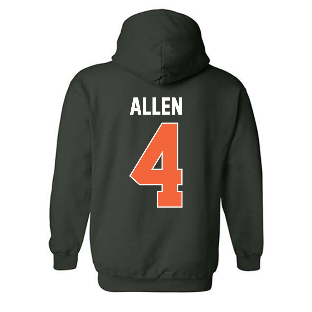Miami - NCAA Men's Basketball : Marcus Allen - Sports Shersey Hooded Sweatshirt-1