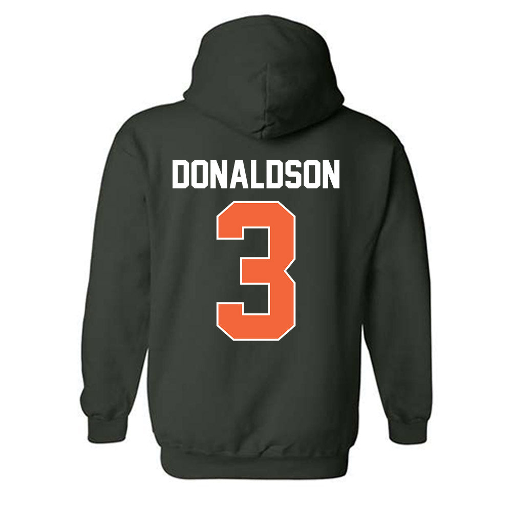 Miami - NCAA Men's Basketball : Tre Donaldson - Sports Shersey Hooded Sweatshirt-1