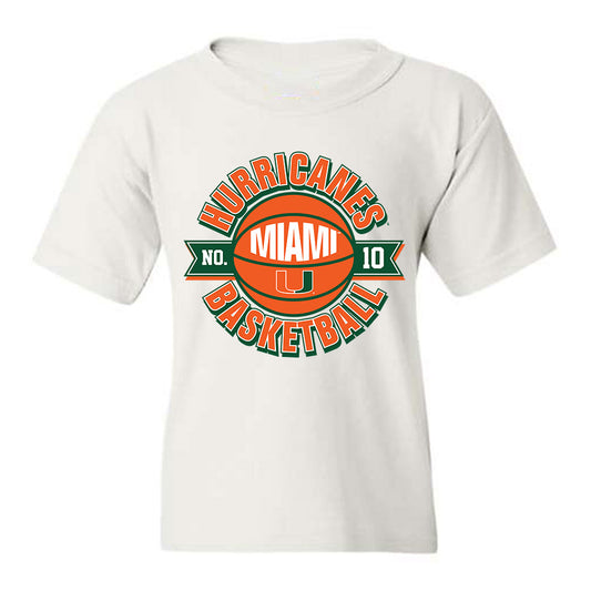 Miami - NCAA Men's Basketball : Paul Djobet - Sports Shersey Youth T-Shirt