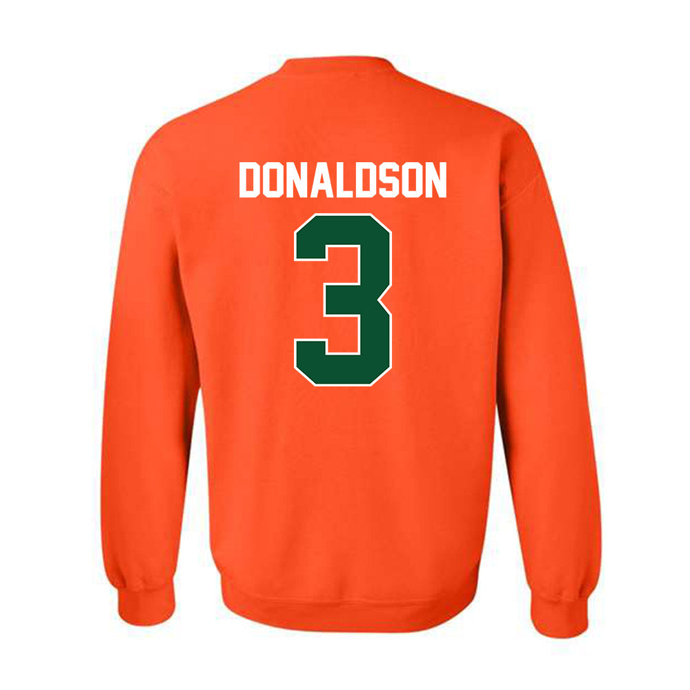 Miami - NCAA Men's Basketball : Tre Donaldson - Sports Shersey Crewneck Sweatshirt-1