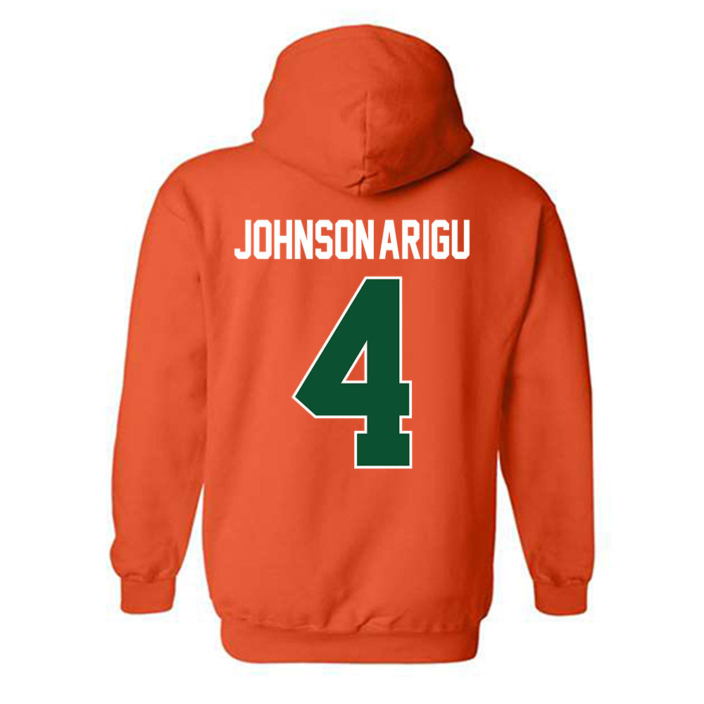 Miami - NCAA Men's Basketball : Isaiah Johnson-Arigu - Sports Shersey Hooded Sweatshirt