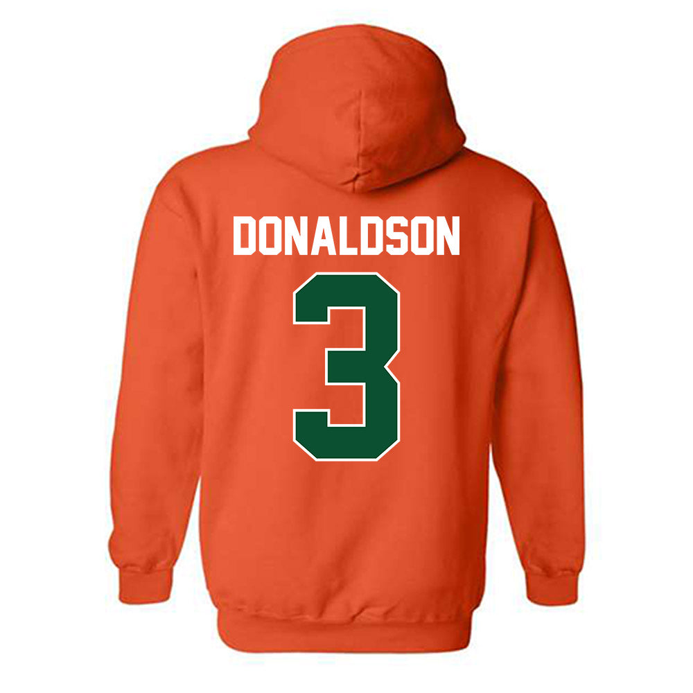 Miami - NCAA Men's Basketball : Tre Donaldson - Sports Shersey Hooded Sweatshirt-1