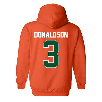 Miami - NCAA Men's Basketball : Tre Donaldson - Sports Shersey Hooded Sweatshirt-1