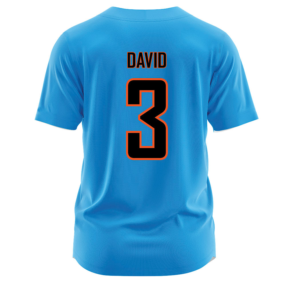 Oklahoma State - NCAA Softball : Scotland David - Blue Jersey