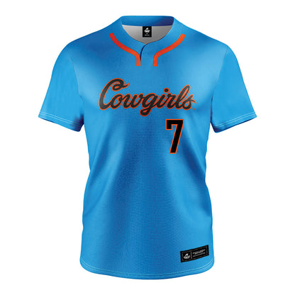 Oklahoma State - NCAA Softball : Aubrey Jones - Blue Jersey-0