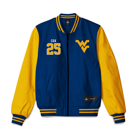 West Virginia - NCAA Baseball : Tyler Cox - Bomber Jacket