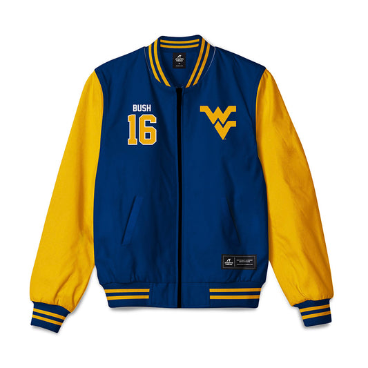 West Virginia - NCAA Men's Soccer : Tyler Bush - Bomber Jacket-0